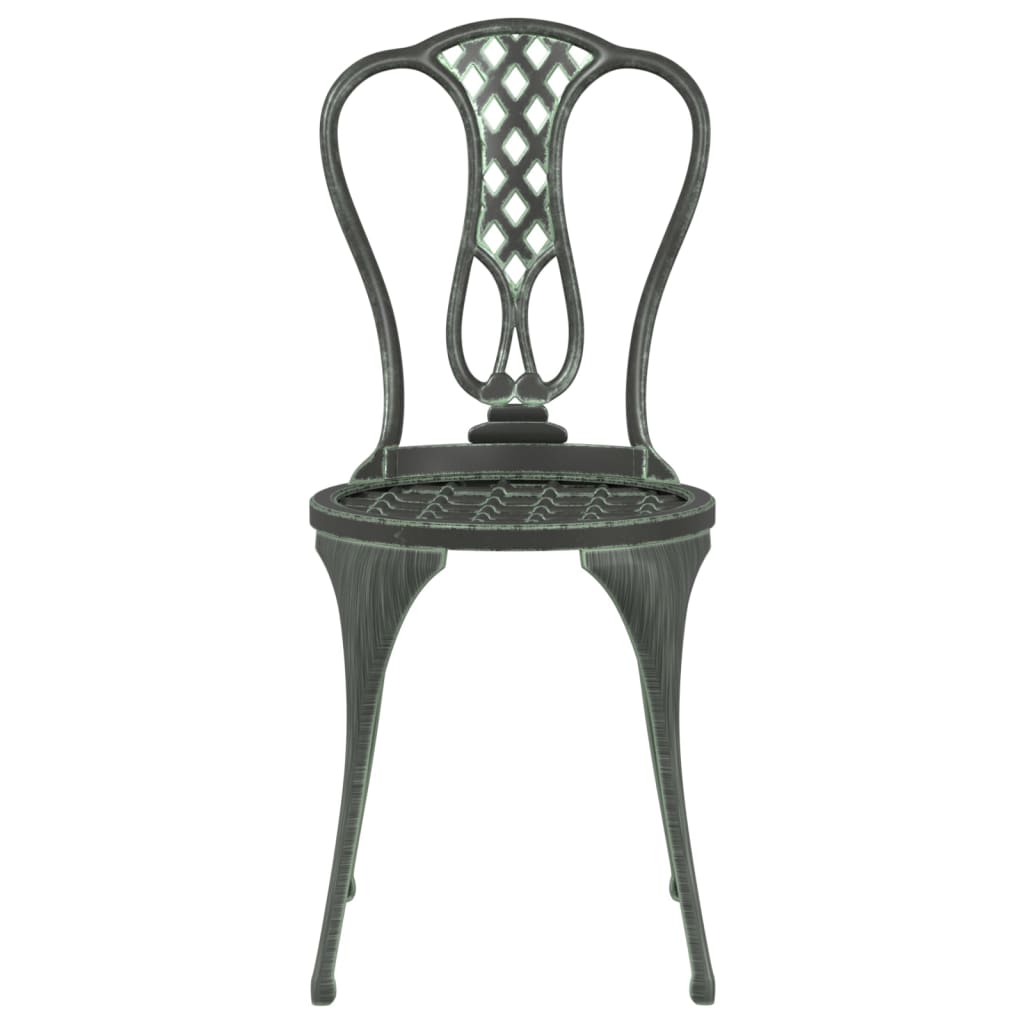 vidaXL 3-Piece Cast Aluminum Bistro Set Green