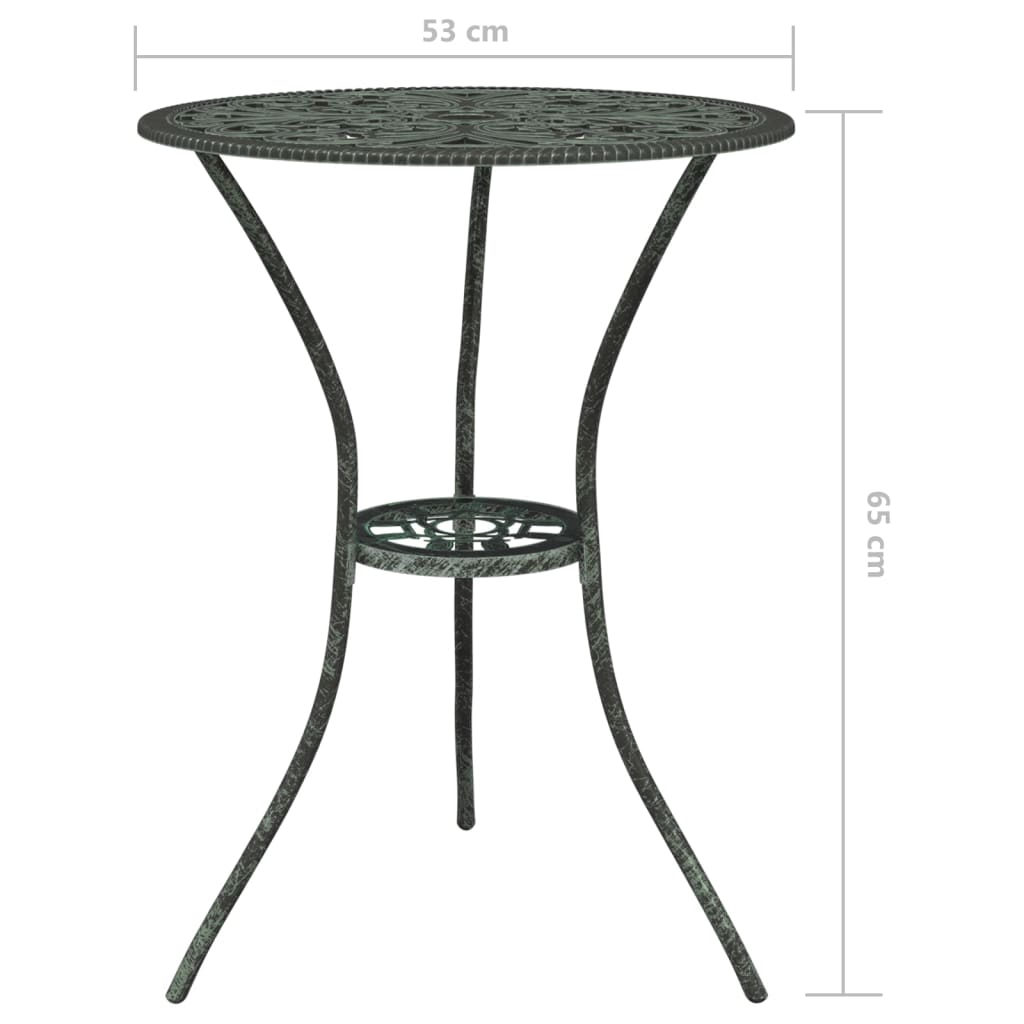 vidaXL 3-Piece Cast Aluminum Bistro Set Green