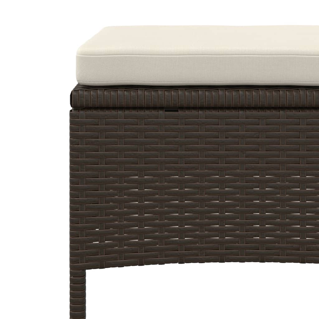 vidaXL 2-Seater Garden Sofa with Table and Footrests Poly Rattan Brown