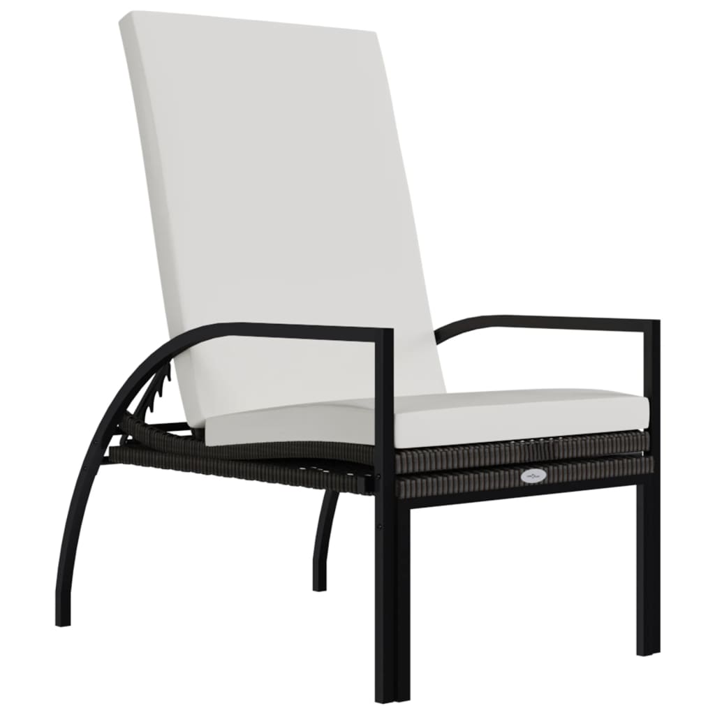 vidaXL Ligbed met voetensteun polyetheen rattan bruin