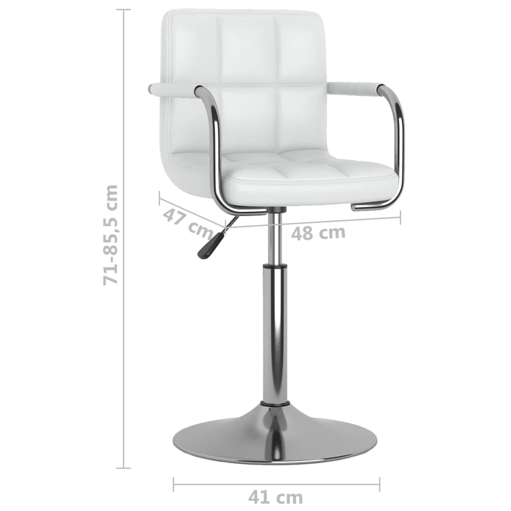 vidaXL Eetkamerstoelen draaibaar 4 st kunstleer wit