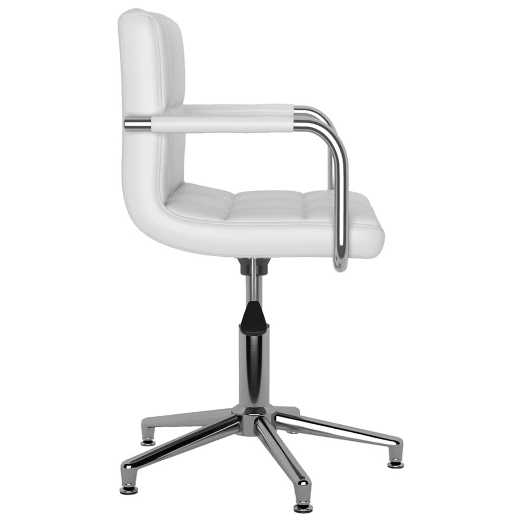 vidaXL Eetkamerstoelen draaibaar 4 st kunstleer wit