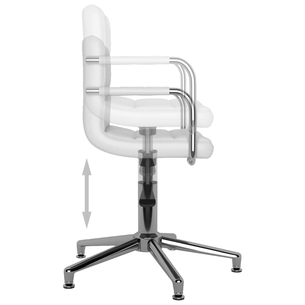 vidaXL Eetkamerstoelen draaibaar 4 st kunstleer wit