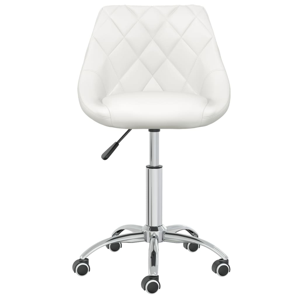 vidaXL Eetkamerstoelen draaibaar 4 st kunstleer wit