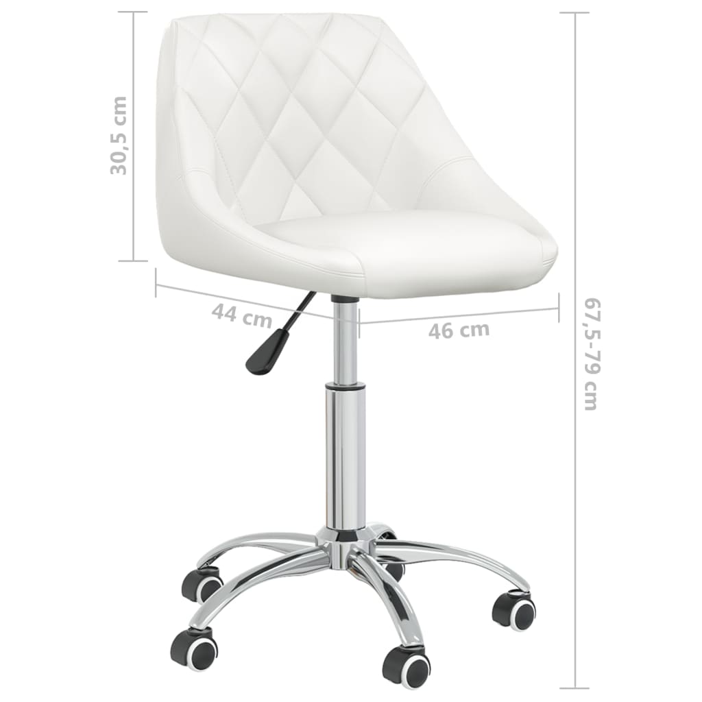 vidaXL Eetkamerstoelen draaibaar 4 st kunstleer wit