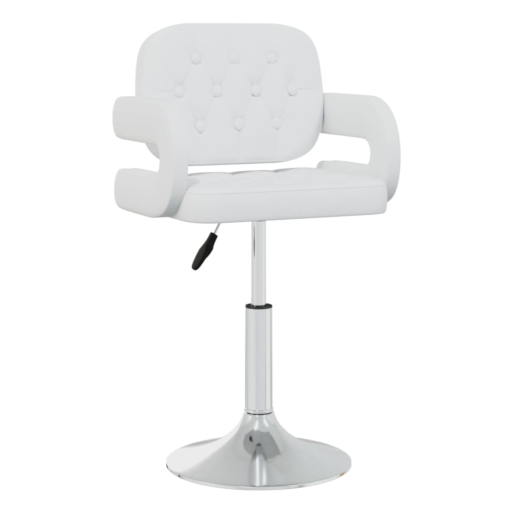 vidaXL Eetkamerstoelen draaibaar 4 st kunstleer wit