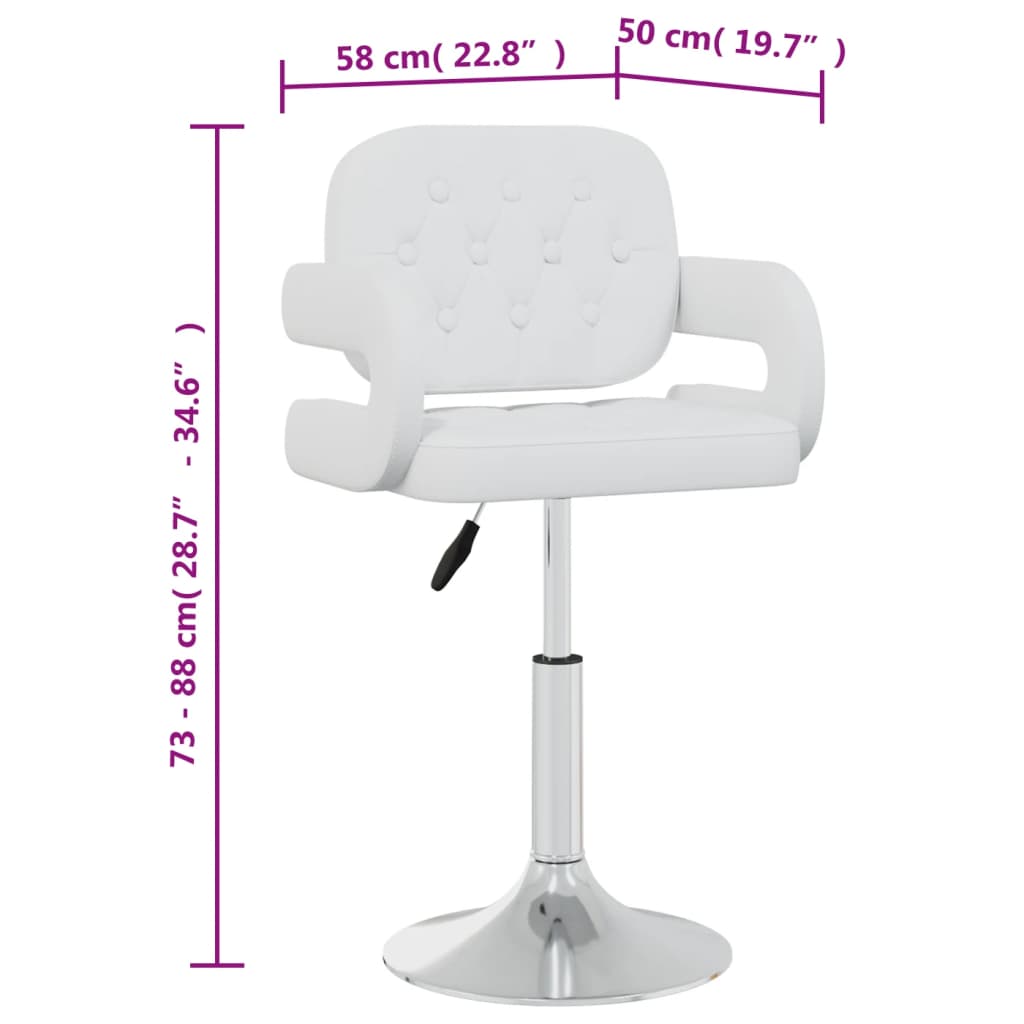 vidaXL Eetkamerstoelen draaibaar 4 st kunstleer wit