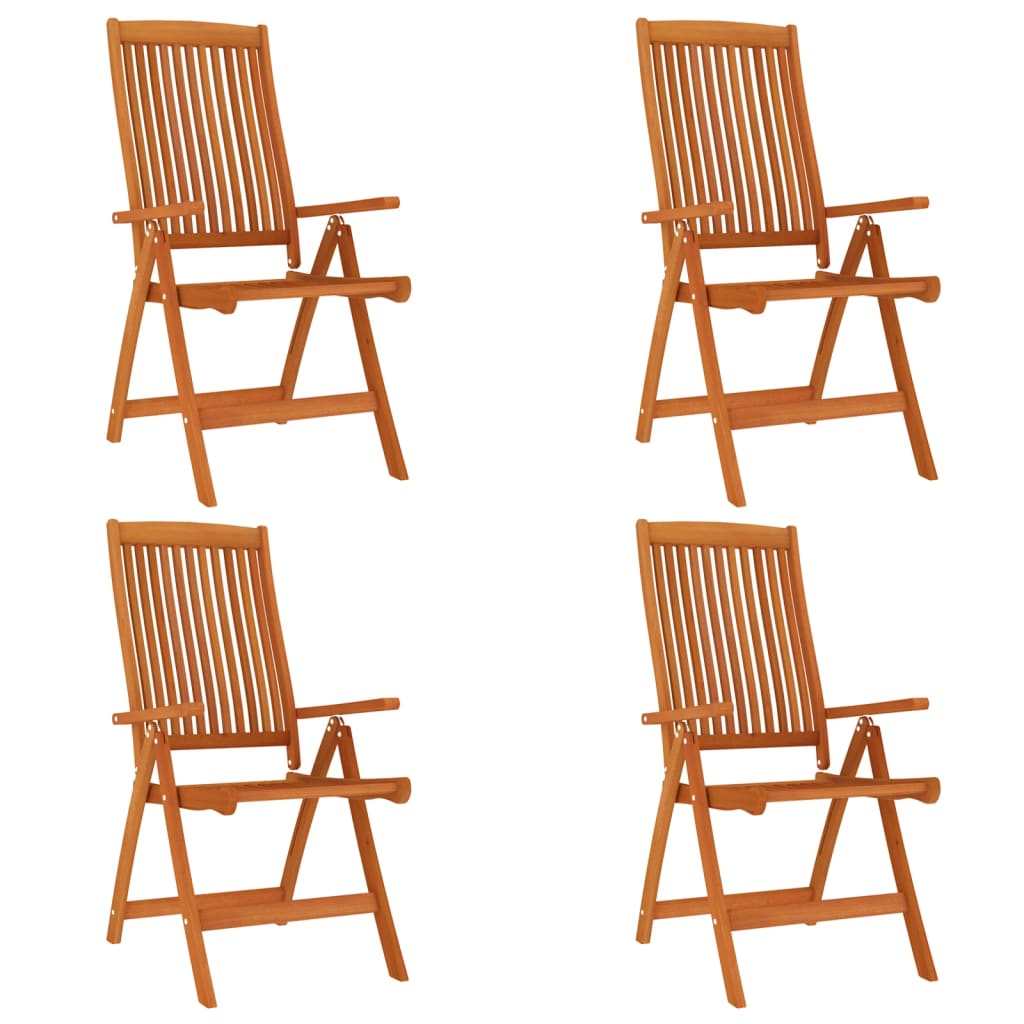 vidaXL Garden Chairs 4 pcs Foldable Solid Eucalyptus Wood