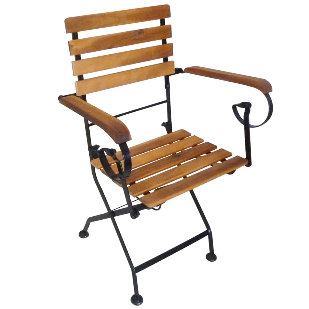 vidaXL Tuinstoelen inklapbaar 4 st staal en massief acaciahout