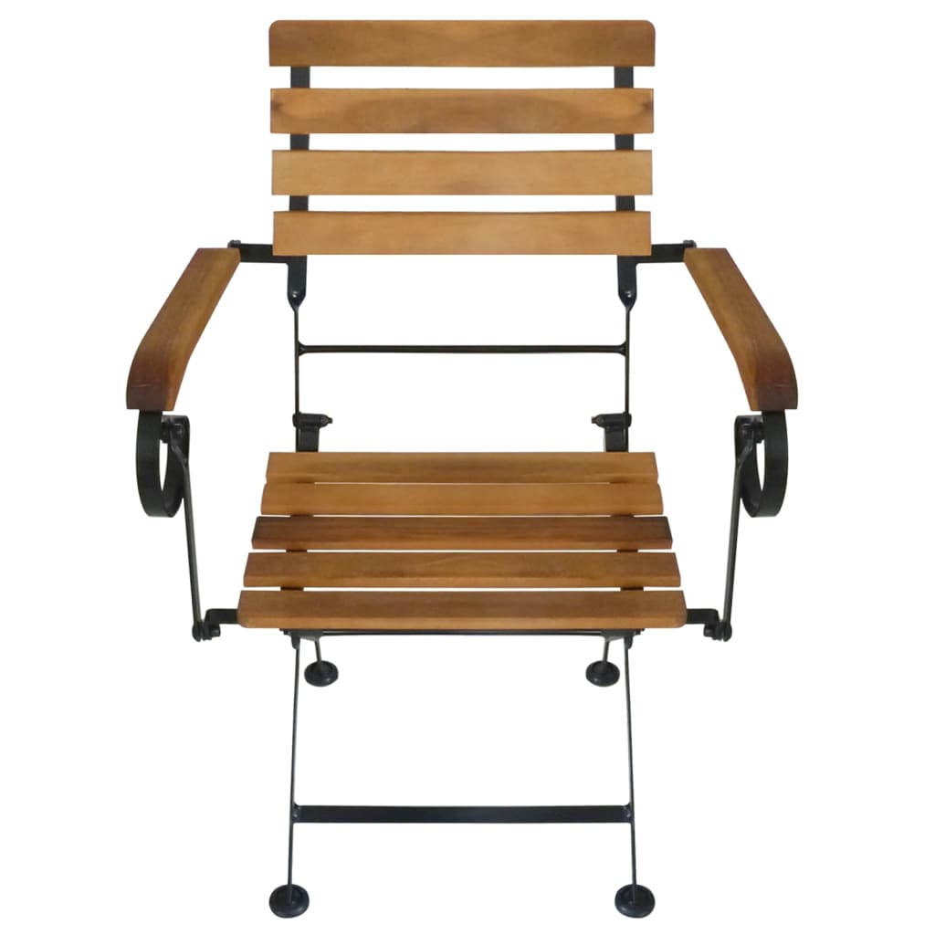 vidaXL Tuinstoelen inklapbaar 4 st staal en massief acaciahout