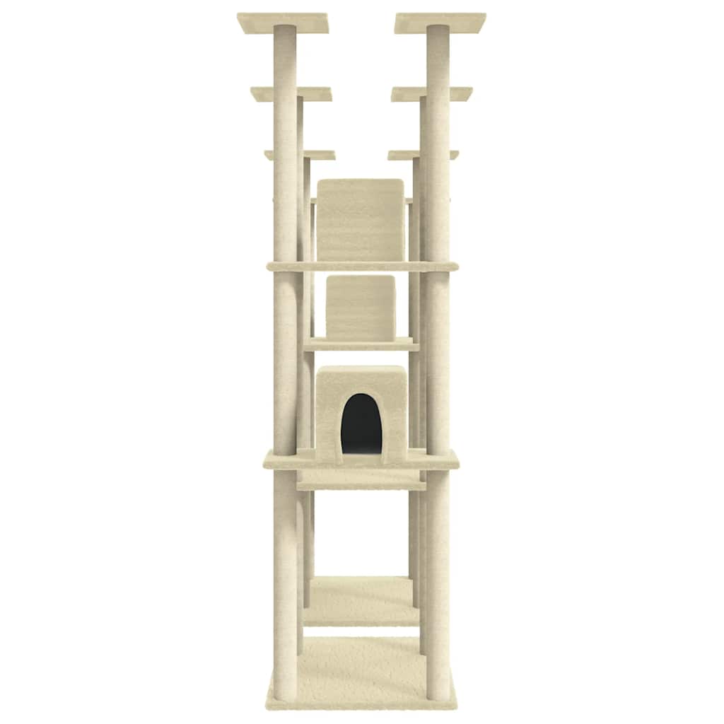 vidaXL Cat Tree with Sisal Scratching Posts 174 cm Cream