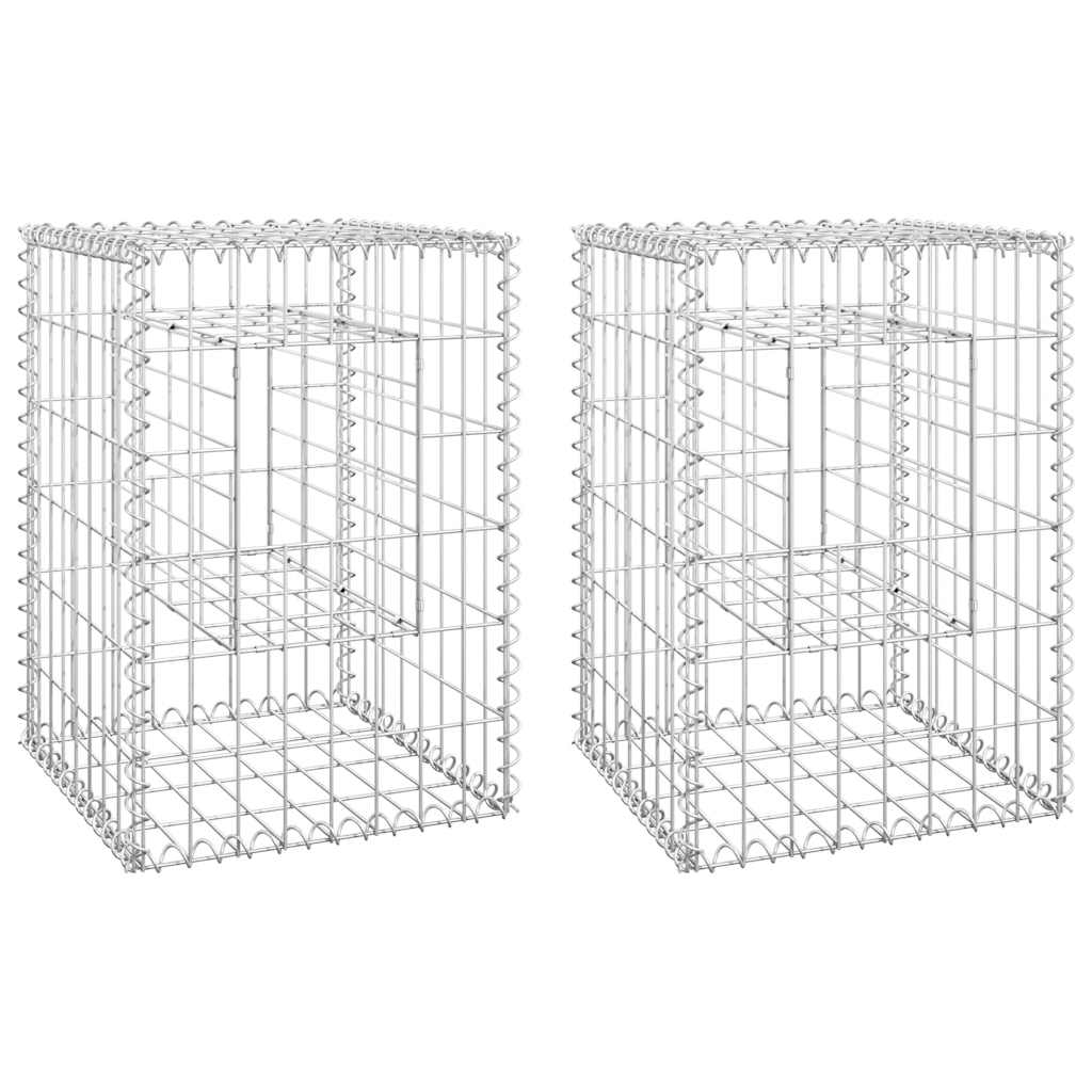 vidaXL Gabion poles 2 pcs 40x40x60 cm iron