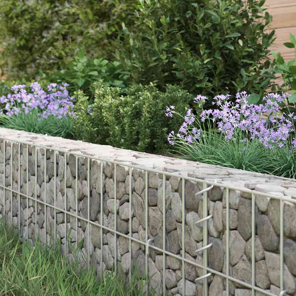 vidaXL Raised Gabion Planter 100x100x20 cm Galvanized Steel