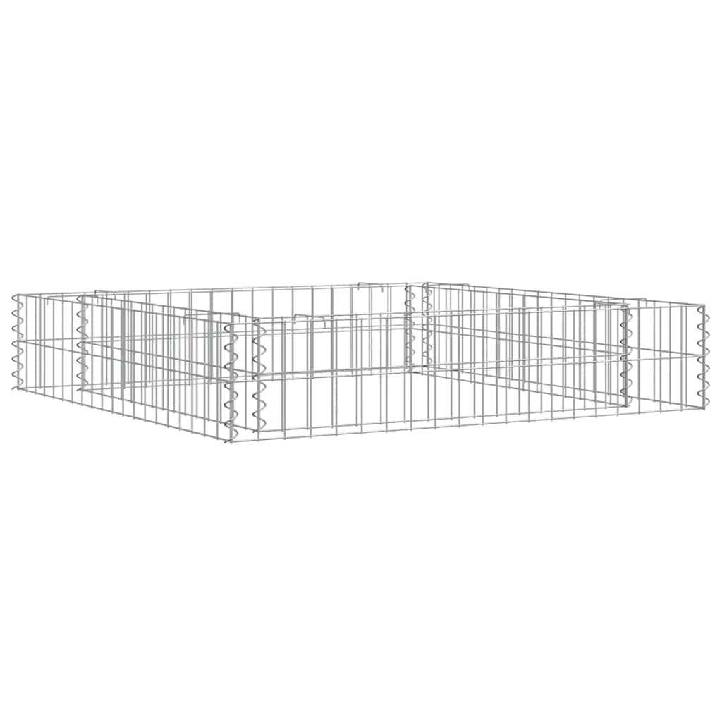 vidaXL Raised Gabion Planter 100x100x20 cm Galvanized Steel