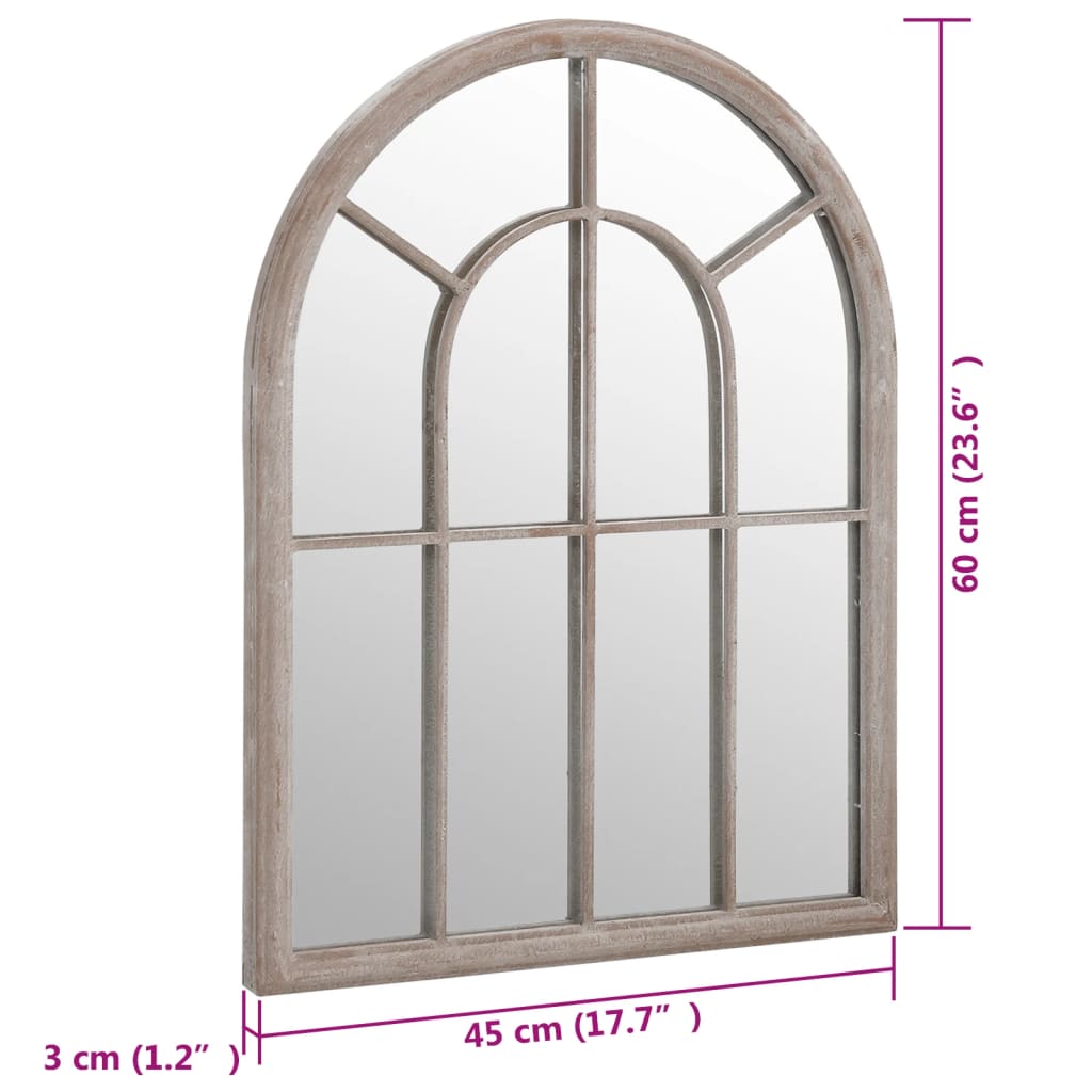 vidaXL Garden Mirror 60x45 cm Iron Sand-colored