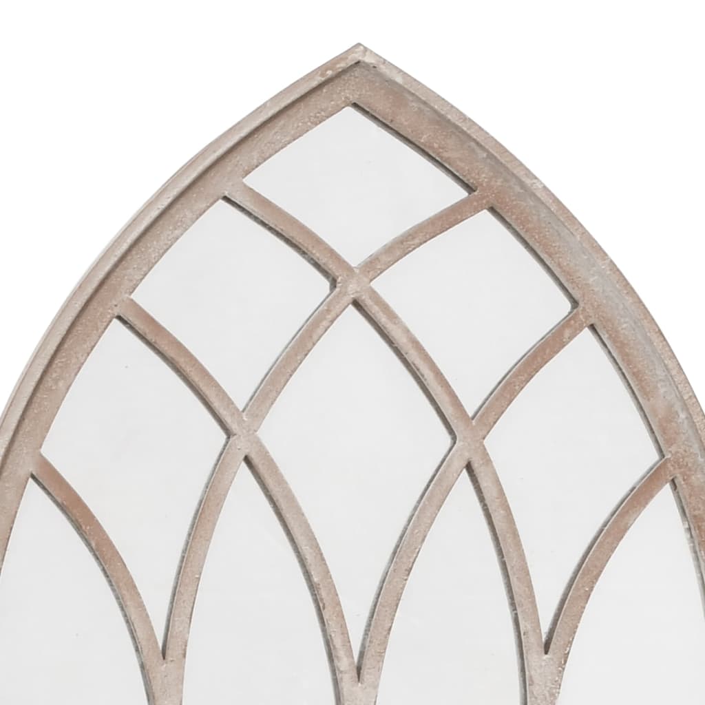 vidaXL Tuinspiegel 100x45 cm ijzer zandkleurig