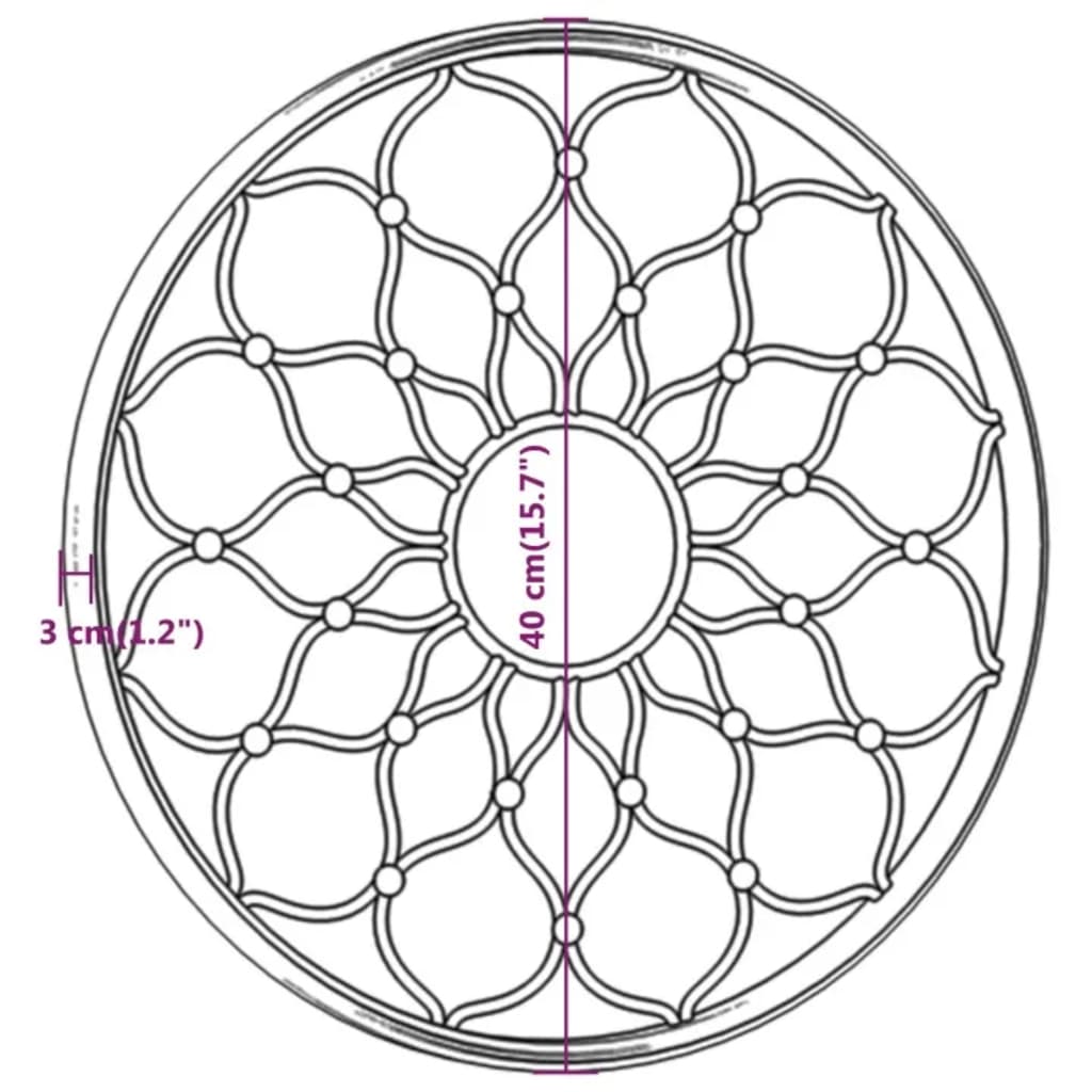 vidaXL Tuinspiegel rond 40x3 cm ijzer zandkleurig