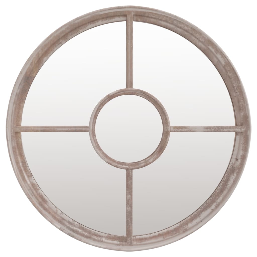 vidaXL Spiegel rond 40x4 cm ijzer zandkleurig