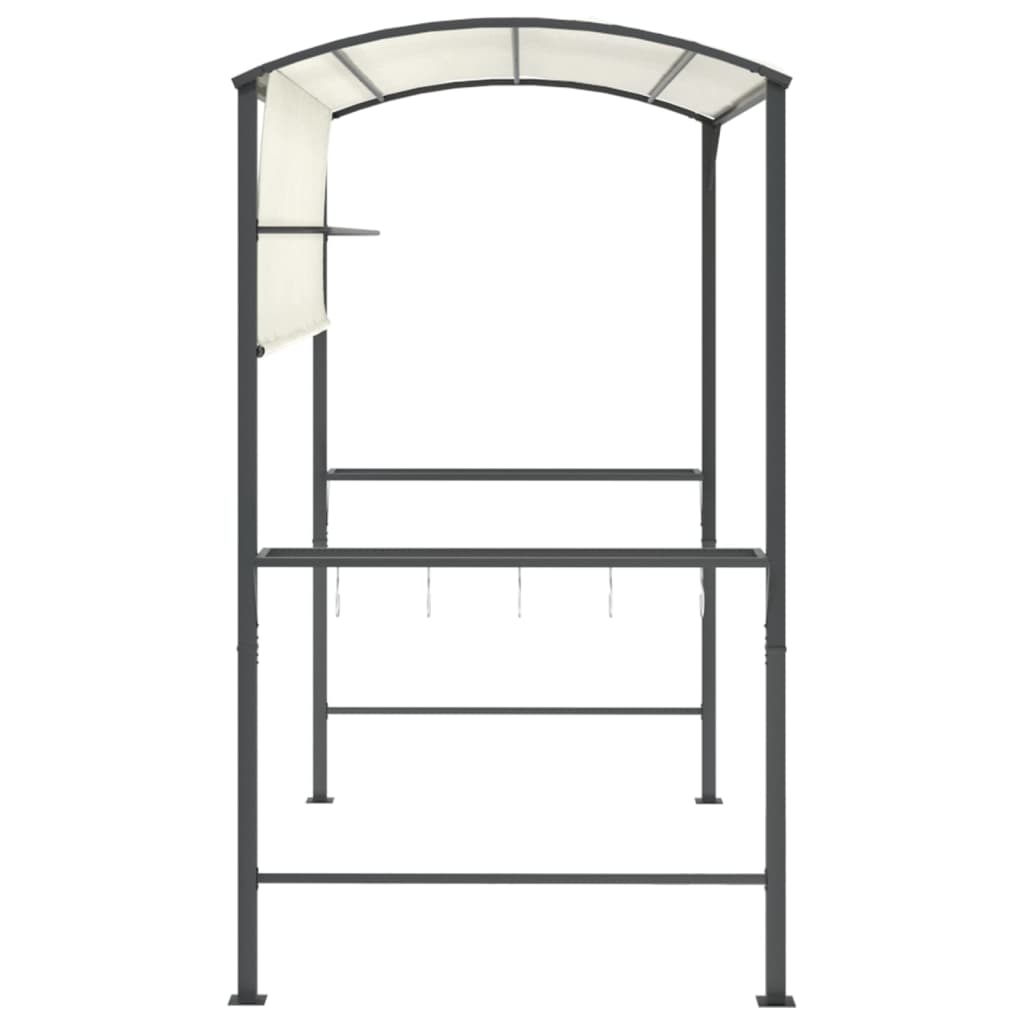 vidaXL Prieel met dak 220x110x200 cm crèmekleurig