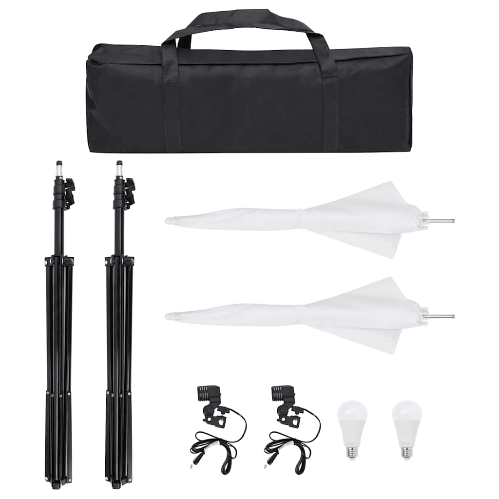 vidaXL Photo Studio Kit with Lighting Set and Backdrop