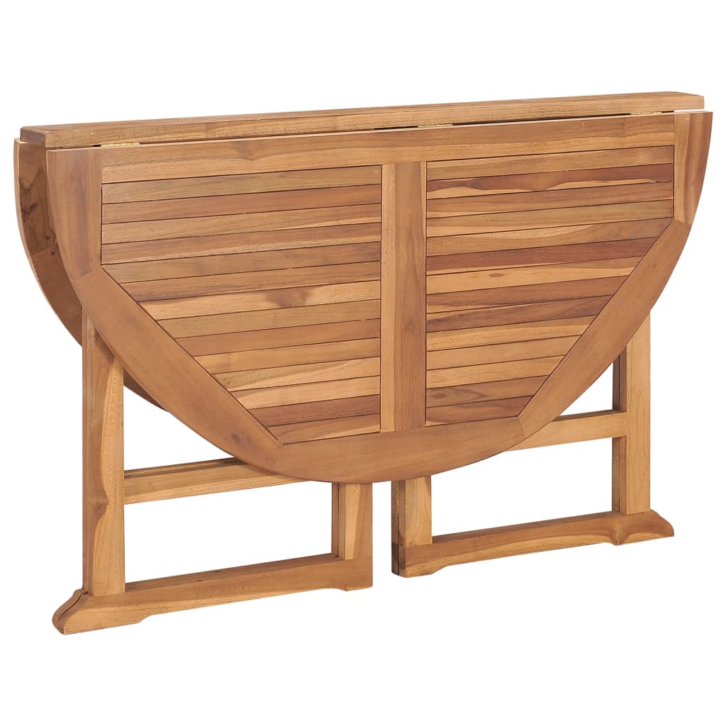 vidaXL Tuintafel inklapbaar Ø110x75 cm massief teakhout