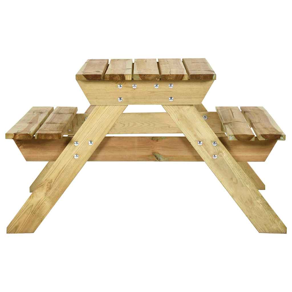 vidaXL Picknicktafel met banken 110x123x73 cm geïmpregneerd grenenhout