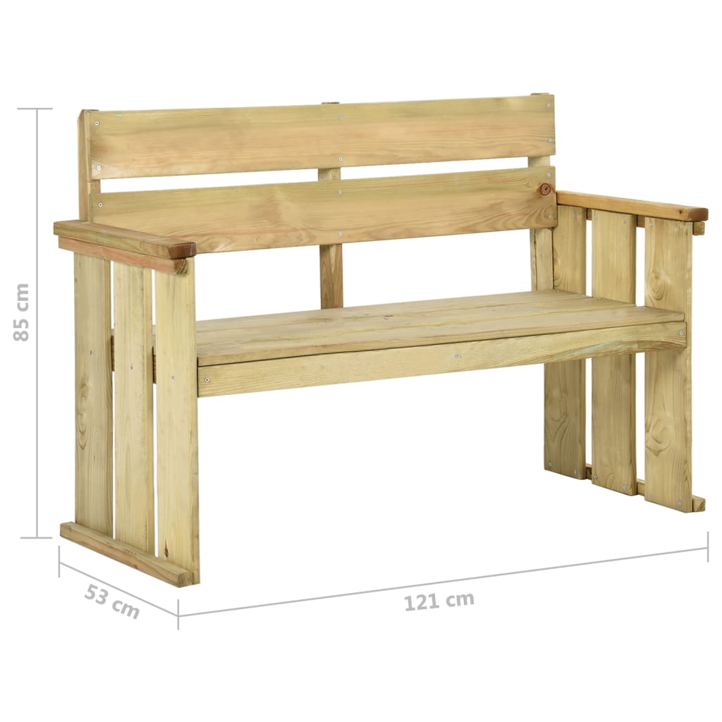 vidaXL Tuinbank 121 cm geïmpregneerd grenenhout