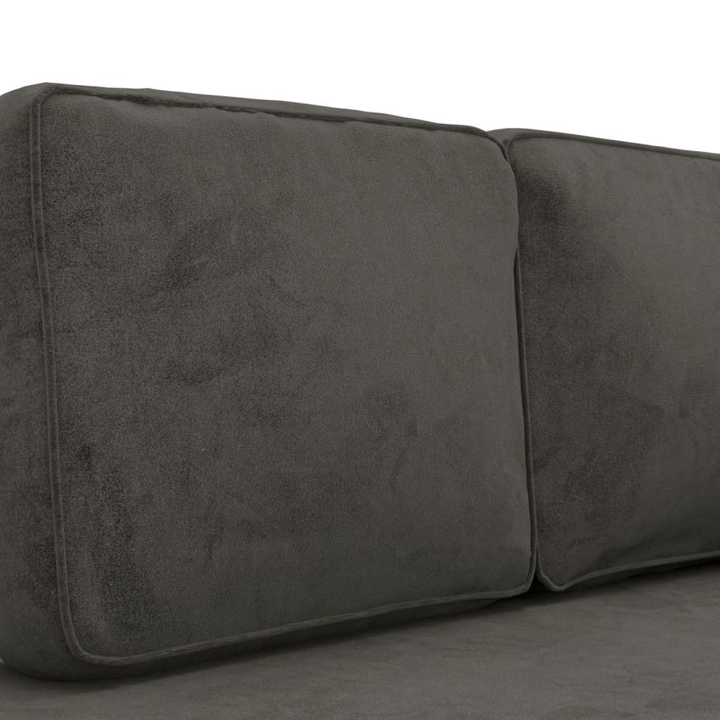 vidaXL Chaise longue met kussens en bolster fluweel lichtgrijs