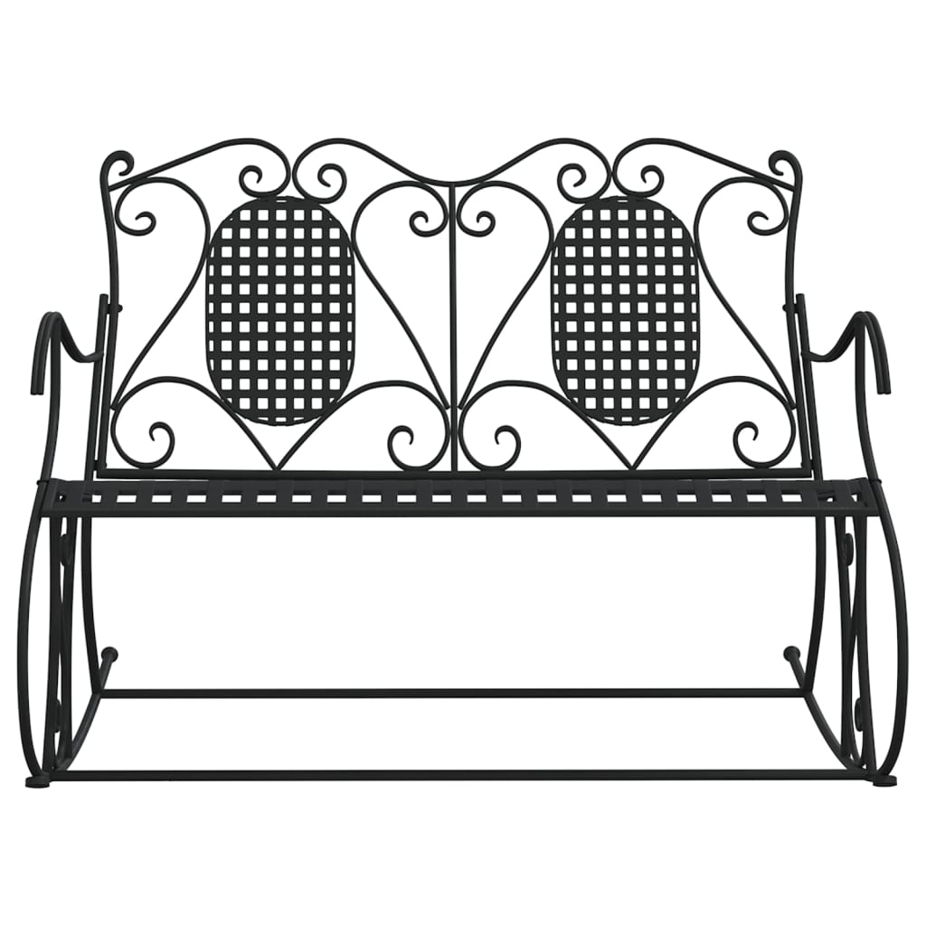 vidaXL Schommelbank 2-zits 113 cm staal zwart