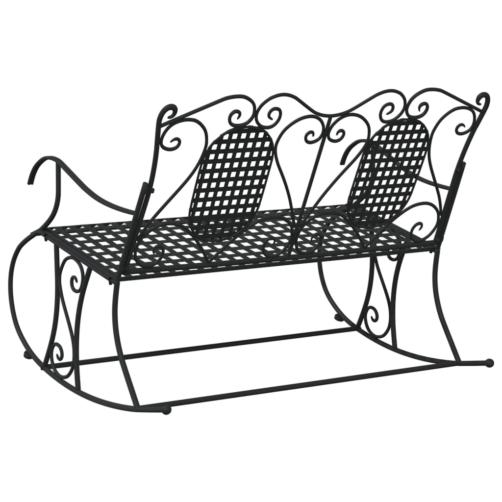 vidaXL Schommelbank 2-zits 113 cm staal zwart