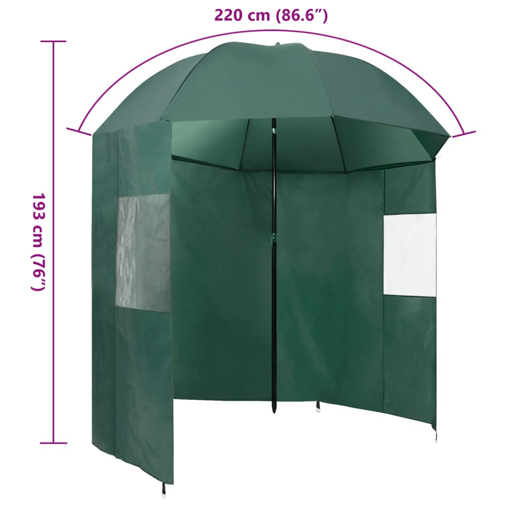 vidaXL Visparaplu 220x193 cm groen