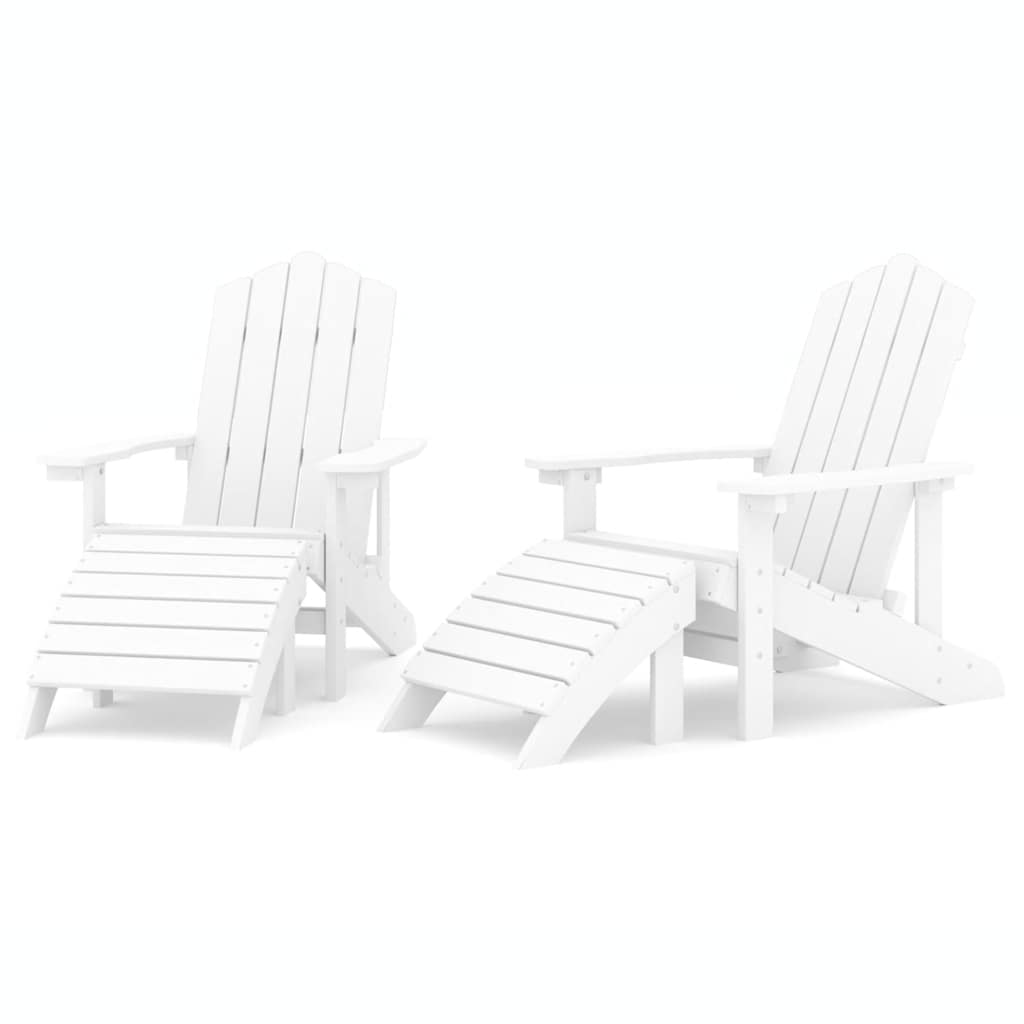 vidaXL Tuinstoelen 2 st Adirondack met voetensteunen HDPE wit