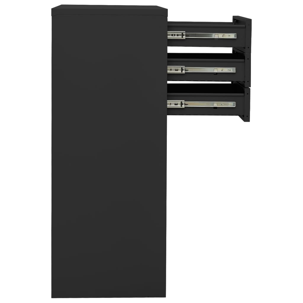 vidaXL Office Cabinet with Planter 90x40x125 cm Steel Anthracite