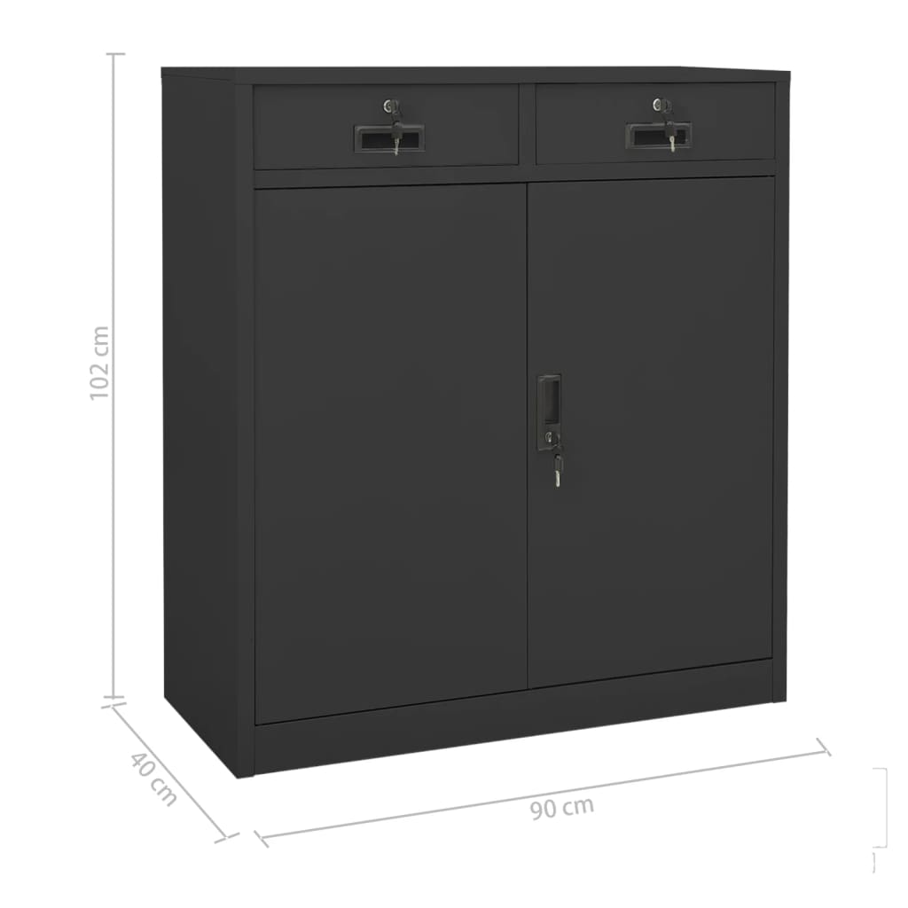 vidaXL Office Cabinet with Planter 90x40x125 cm Steel Anthracite