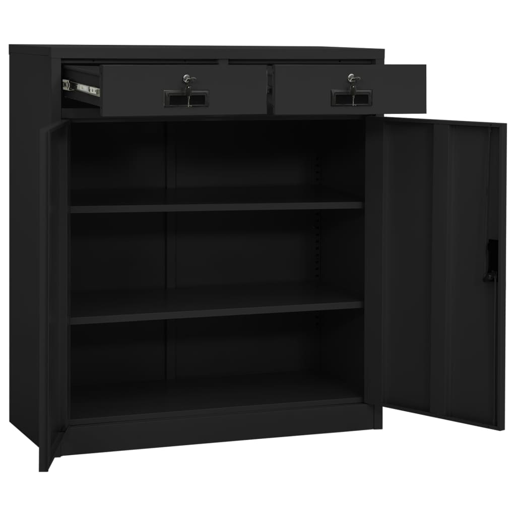 vidaXL Office Cabinet with Planter 90x40x125 cm Steel Anthracite