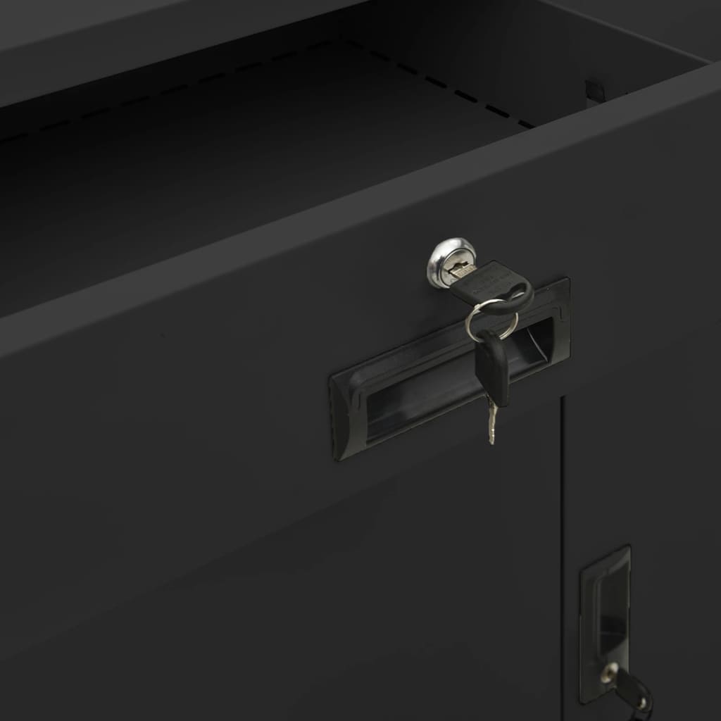 vidaXL Office Cabinet with Planter 90x40x125 cm Steel Anthracite