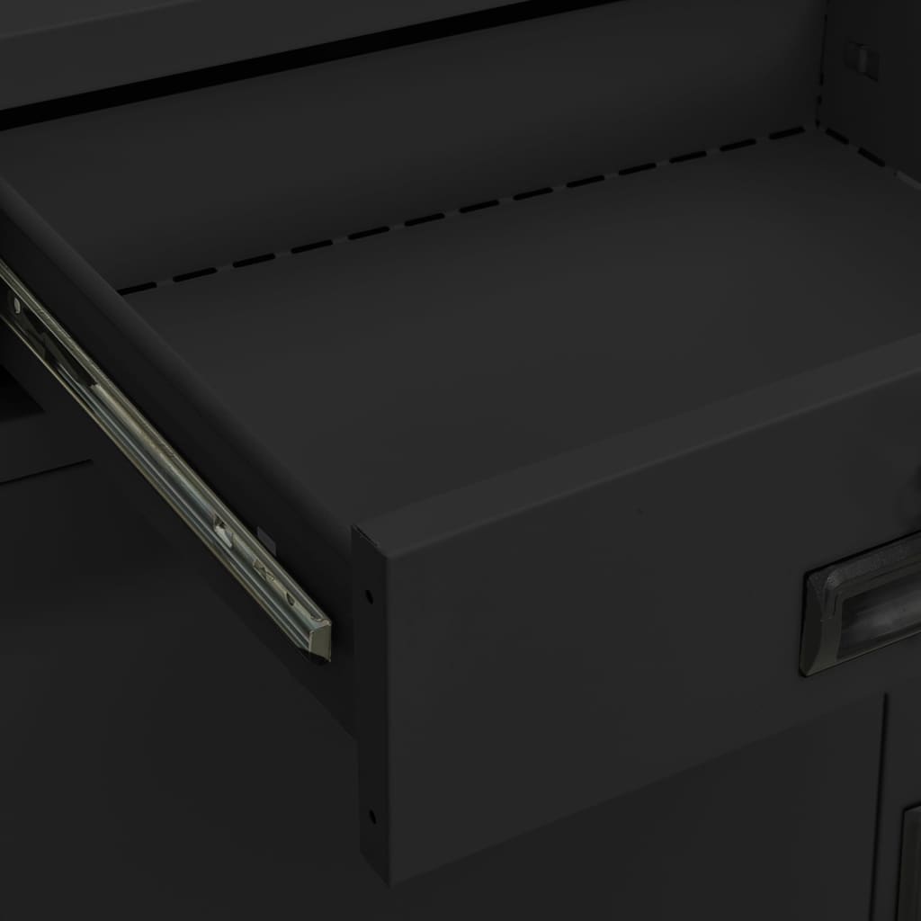 vidaXL Office Cabinet with Planter 90x40x125 cm Steel Anthracite