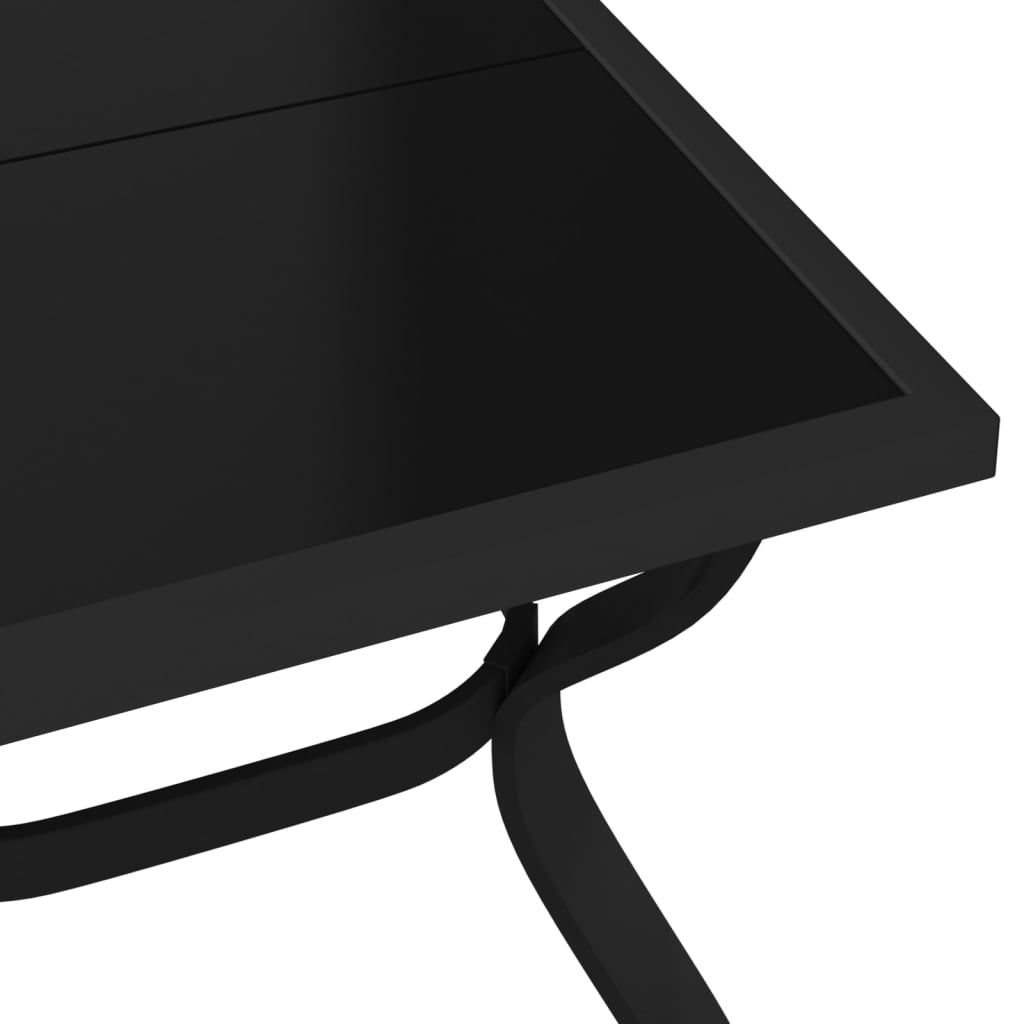 vidaXL Tuintafel 140x70x70 cm staal en glas zwart