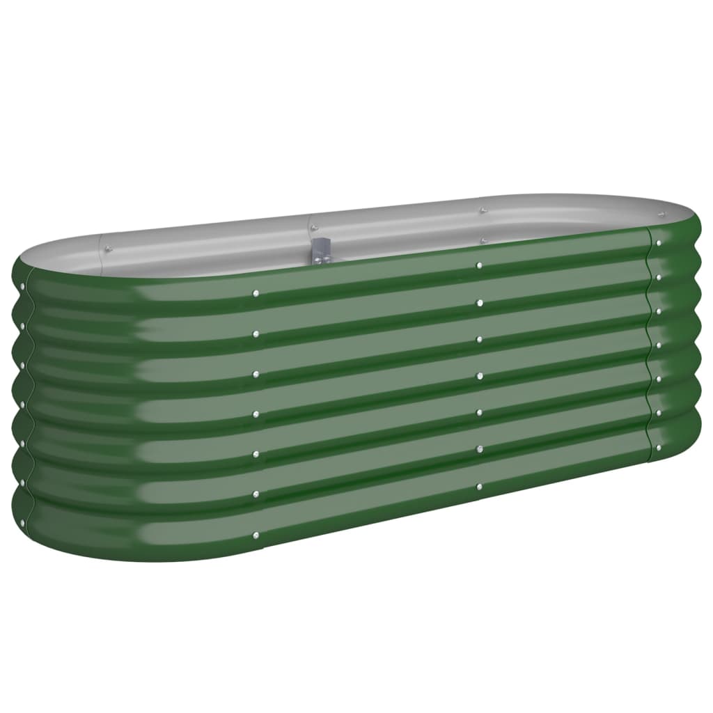 vidaXL Bac à plantes 114x40x36 cm acier inoxydable galvanisé vert