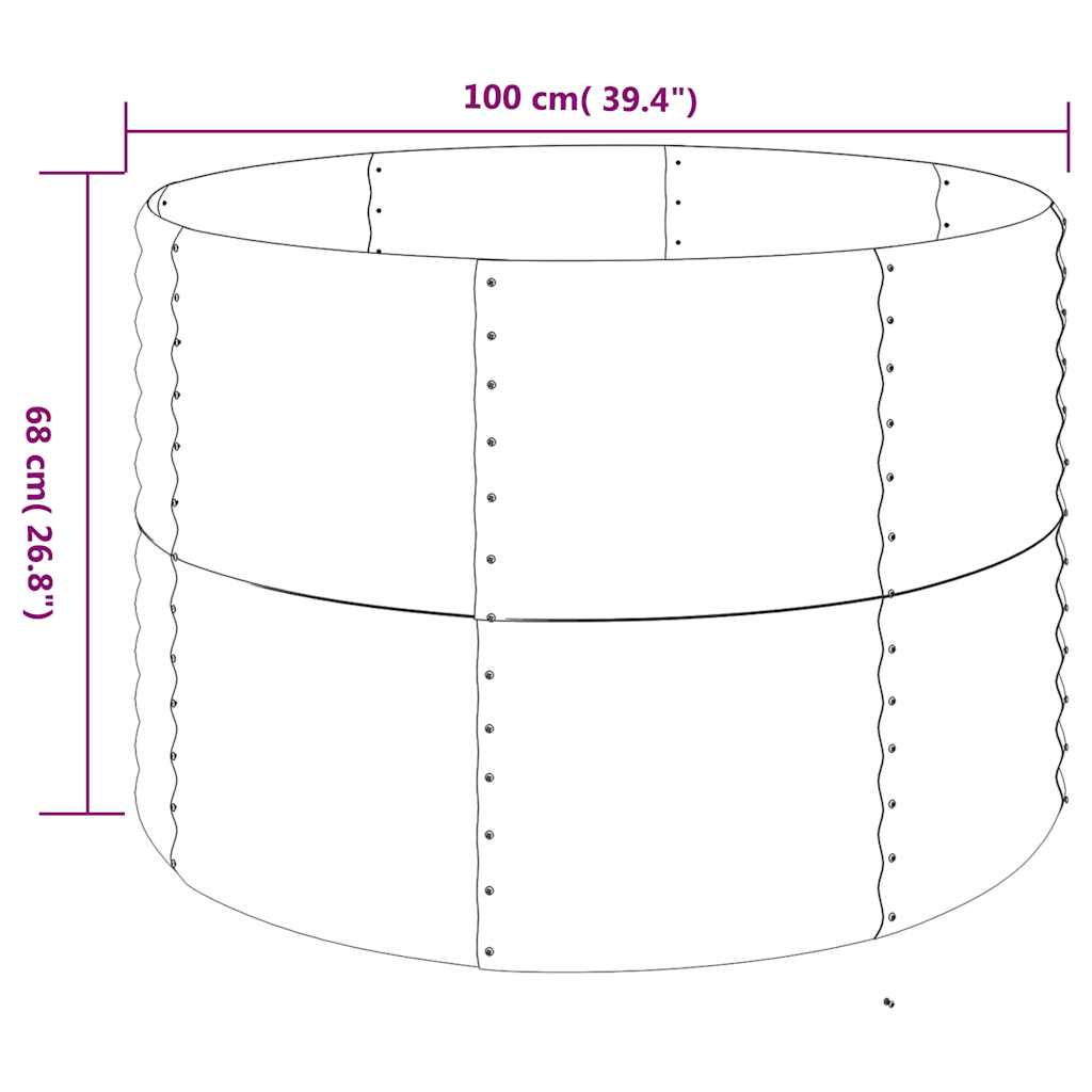 vidaXL Plantenbak 100x100x68 cm gegalvaniseerd staal groen