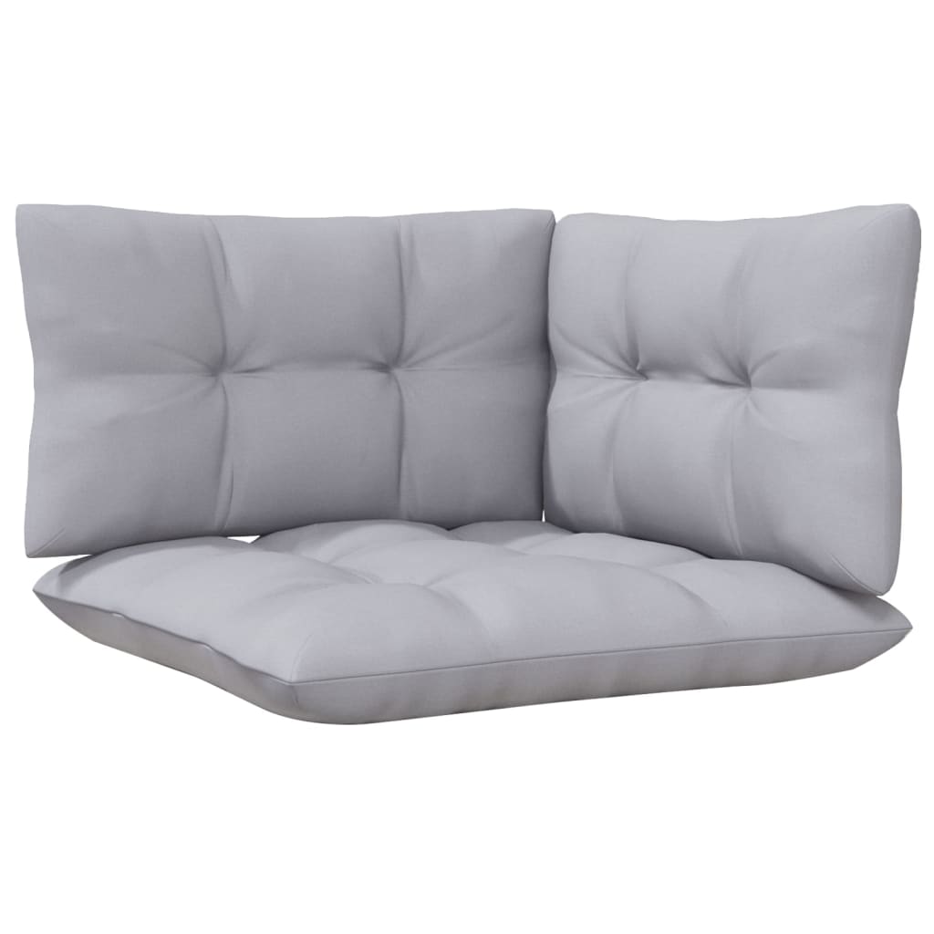 vidaXL 4-delige Loungeset met grijze kussens grenenhout