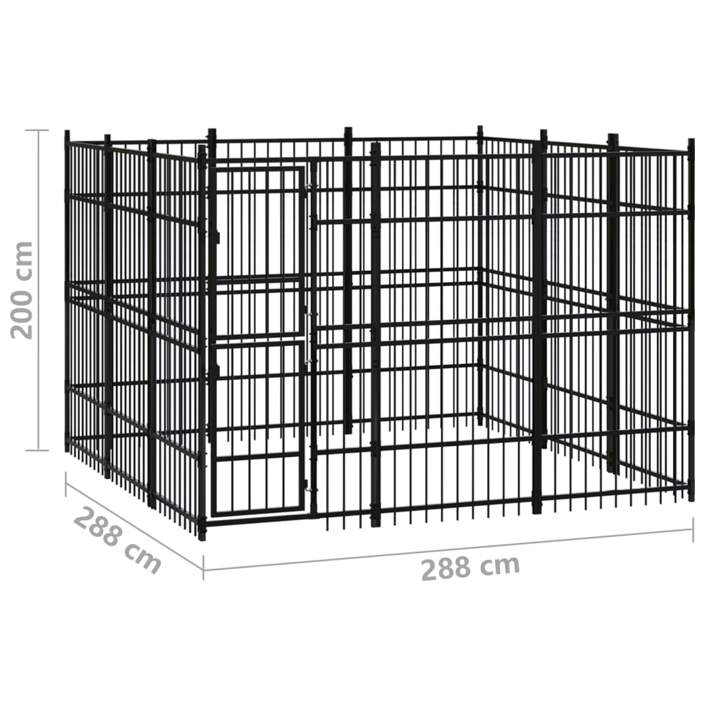 vidaXL Dog Kennel 8.29 m² Steel