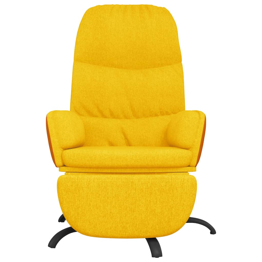 vidaXL Relaxstoel met voetenbank stof mosterdgeel