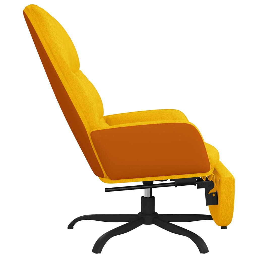 vidaXL Relaxstoel met voetenbank stof mosterdgeel