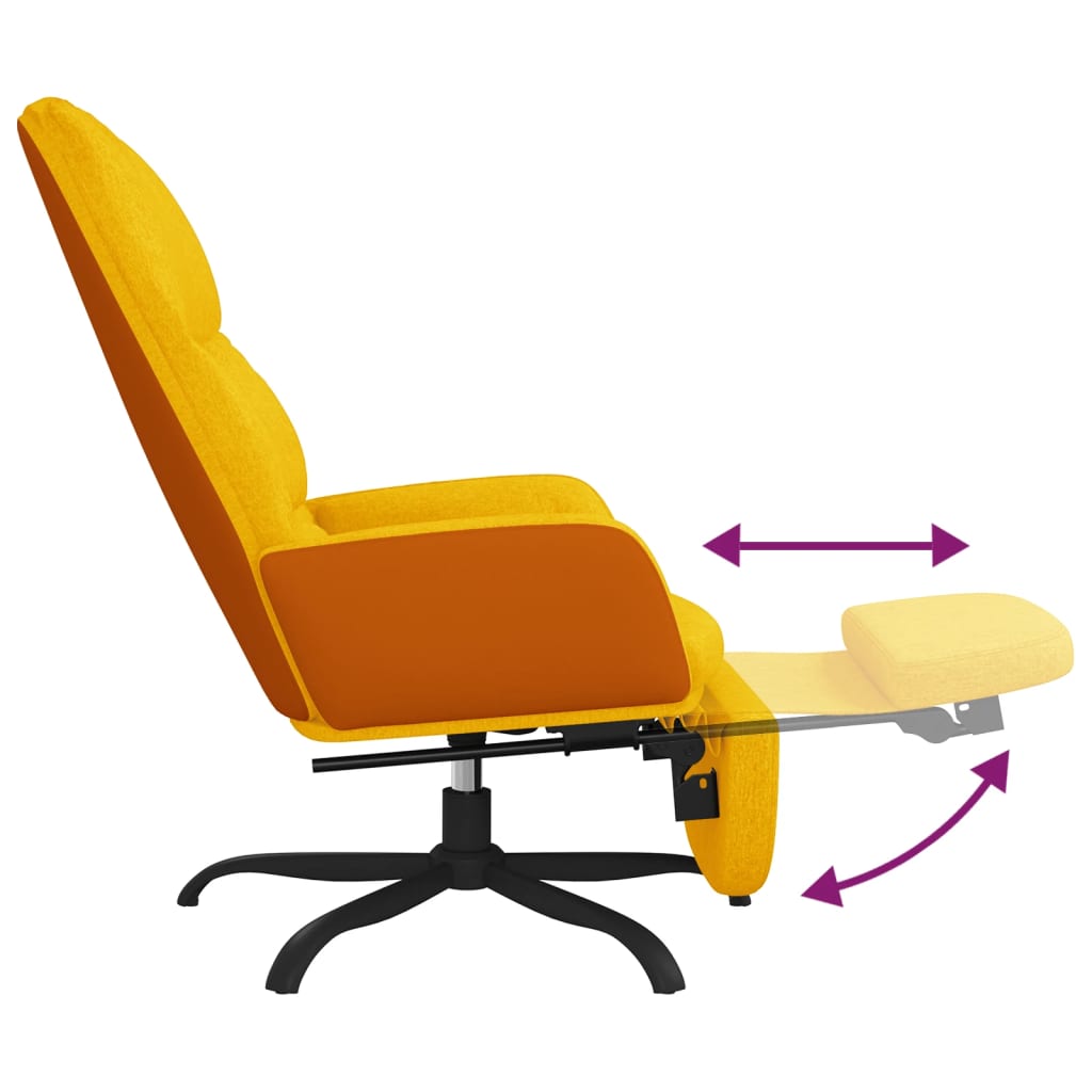 vidaXL Relaxstoel met voetenbank stof mosterdgeel