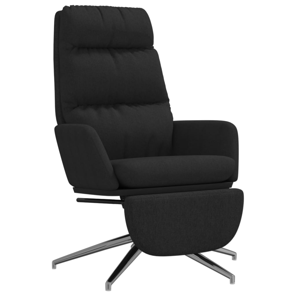 vidaXL Relaxstoel met voetensteun stof zwart
