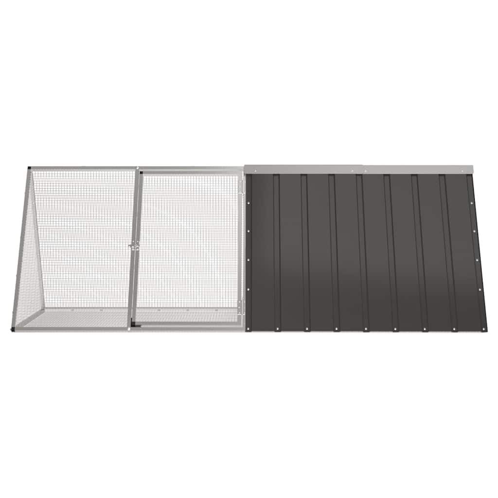 vidaXL Rabbit Hutch 201.5x80.5x71 cm galvanized steel anthracite