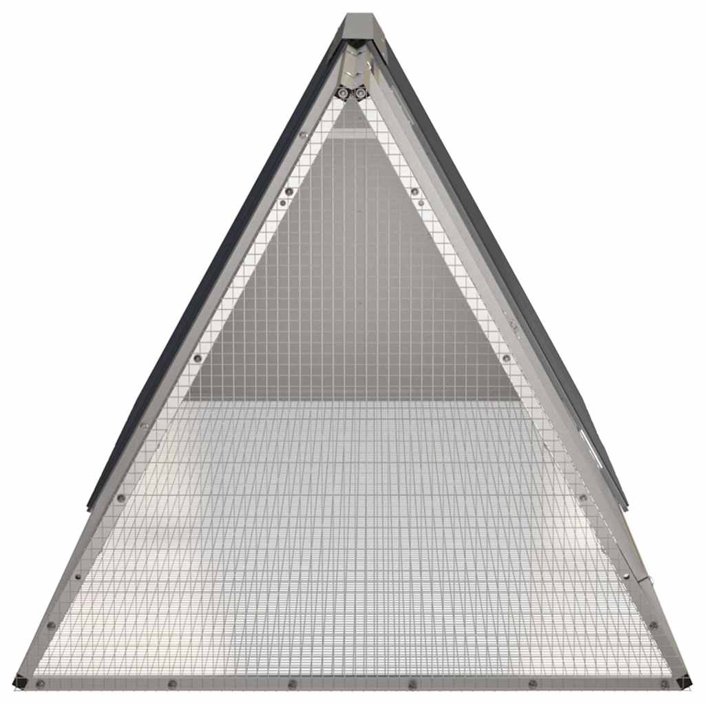vidaXL Rabbit Hutch 201.5x80.5x71 cm galvanized steel anthracite