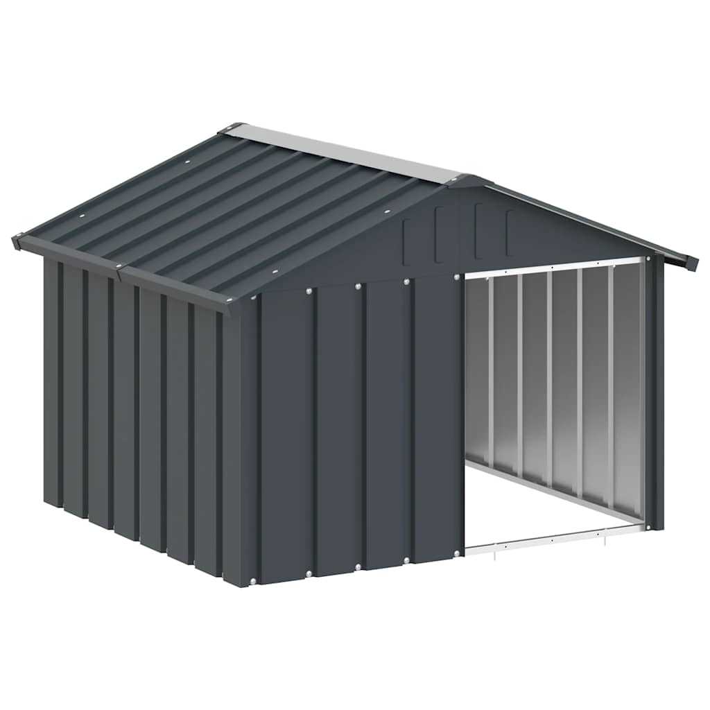 vidaXL Hondenhok 116,5x103x81,5 cm couleur acier inoxydable galvanisé