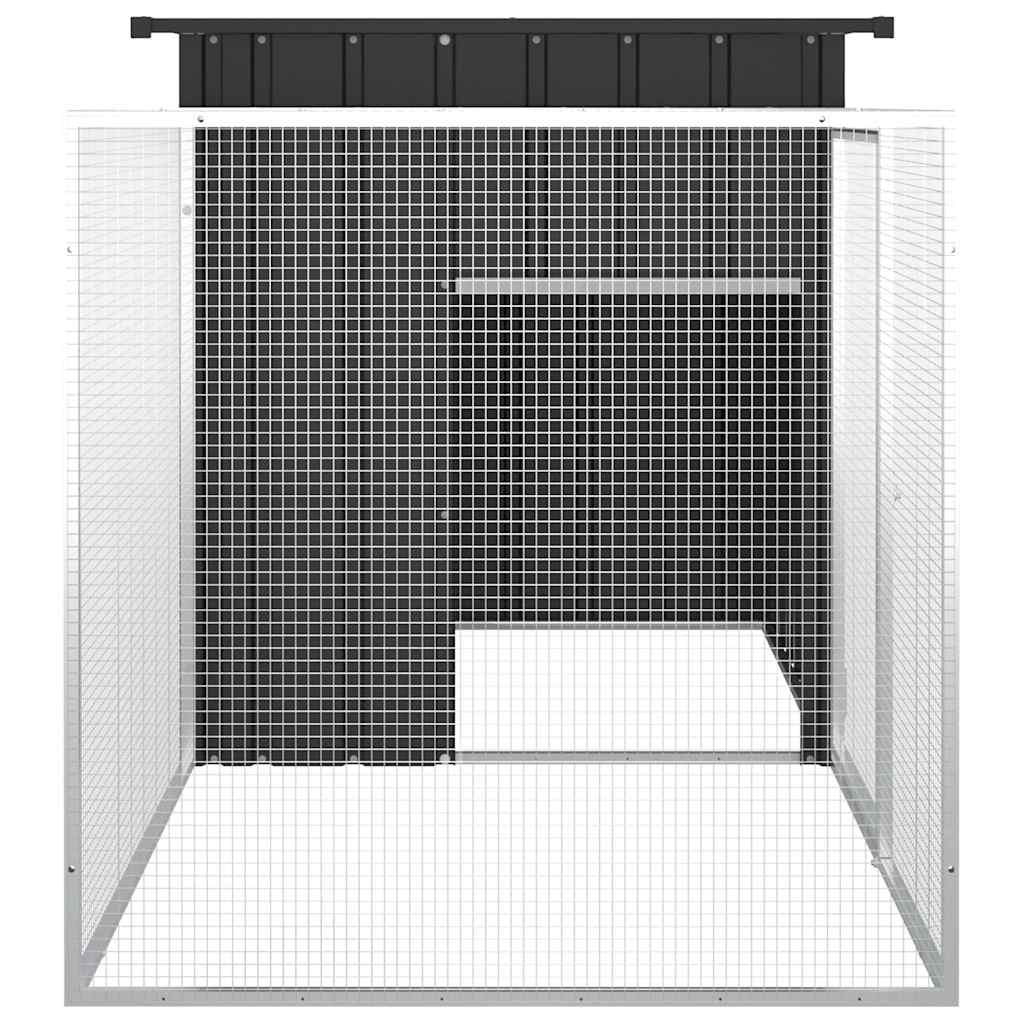 vidaXL Chicken Coop 200x91x100 cm Galvanized Steel Anthracite